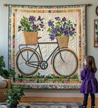 Twin Basket Bicycle art quilt – bicycle with two baskets