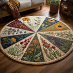 Blossom Dream round quilted mat – wildflower wheel