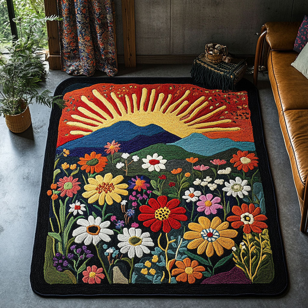 Blossom Valley rug – wildflowers at sunrise