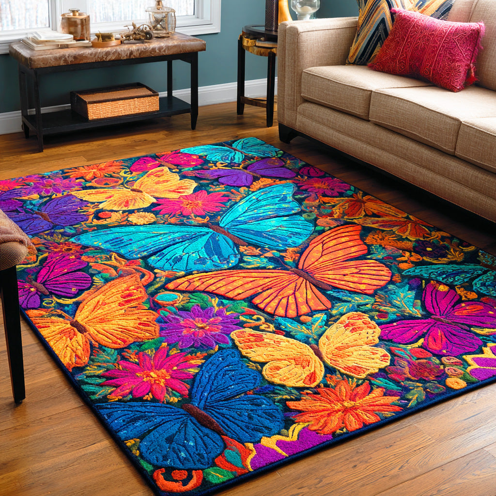 Rainbow Butterflies rug – rainbow butterflies