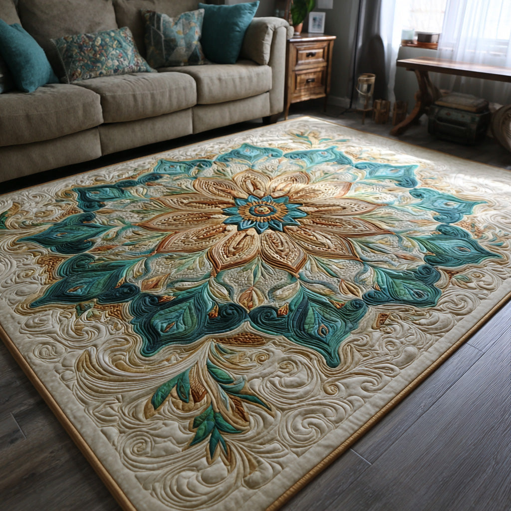 Blush Star rug – teal star medallion
