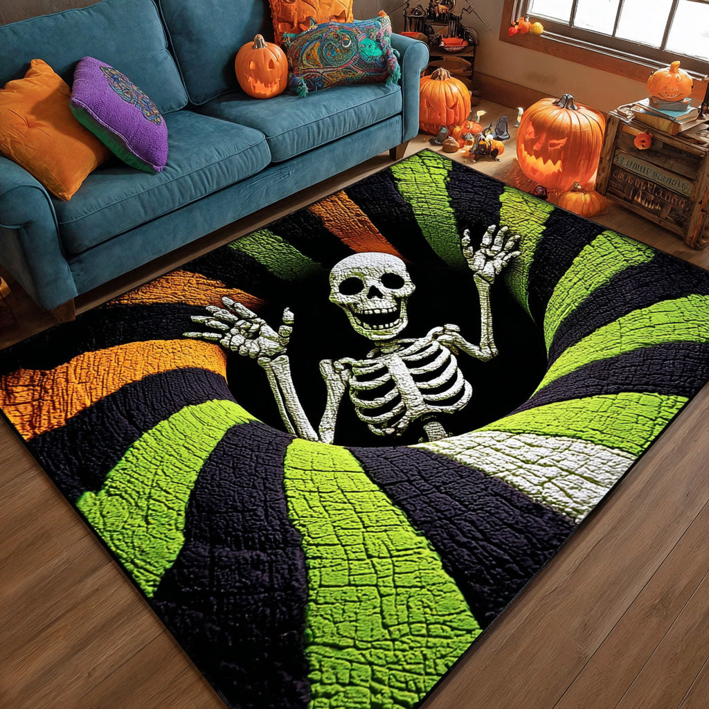 Skeleton Vortex rug – skeleton in a vortex