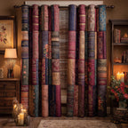 Old Book Collection quilted curtains – antique book spines