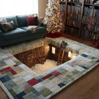 Booklover Christmas rug – 3D library room
