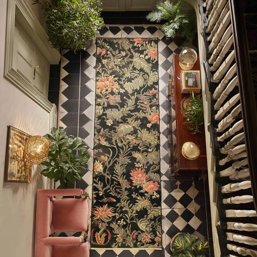 Botanical Mosaic hallway runner – botanical pattern