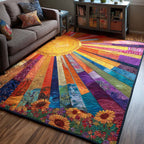 Vibrant Meadow rug – sun rays and sunflowers