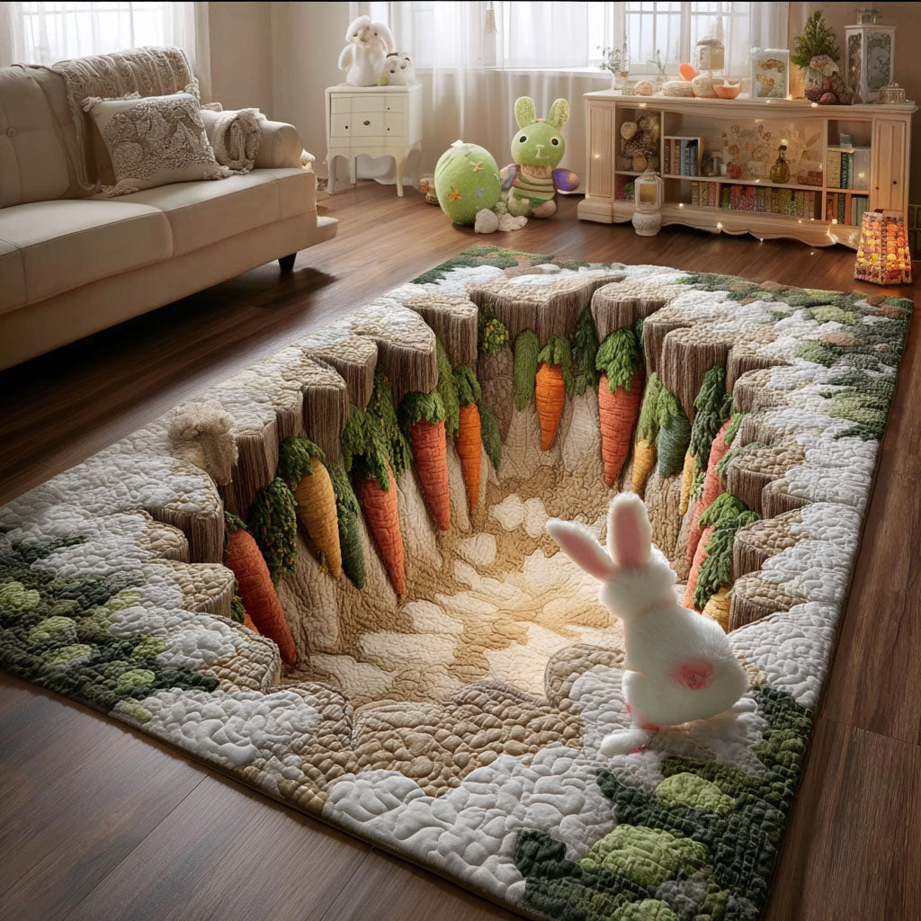 Bunny Carrot Garden rug – bunny and carrots