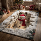Buried Snowman rug – snowman in a snow pit
