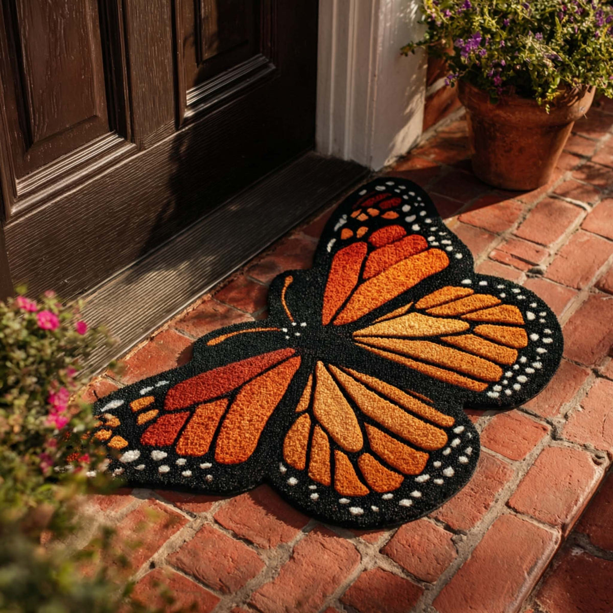 Monarch Glow shaped doormat – monarch butterfly