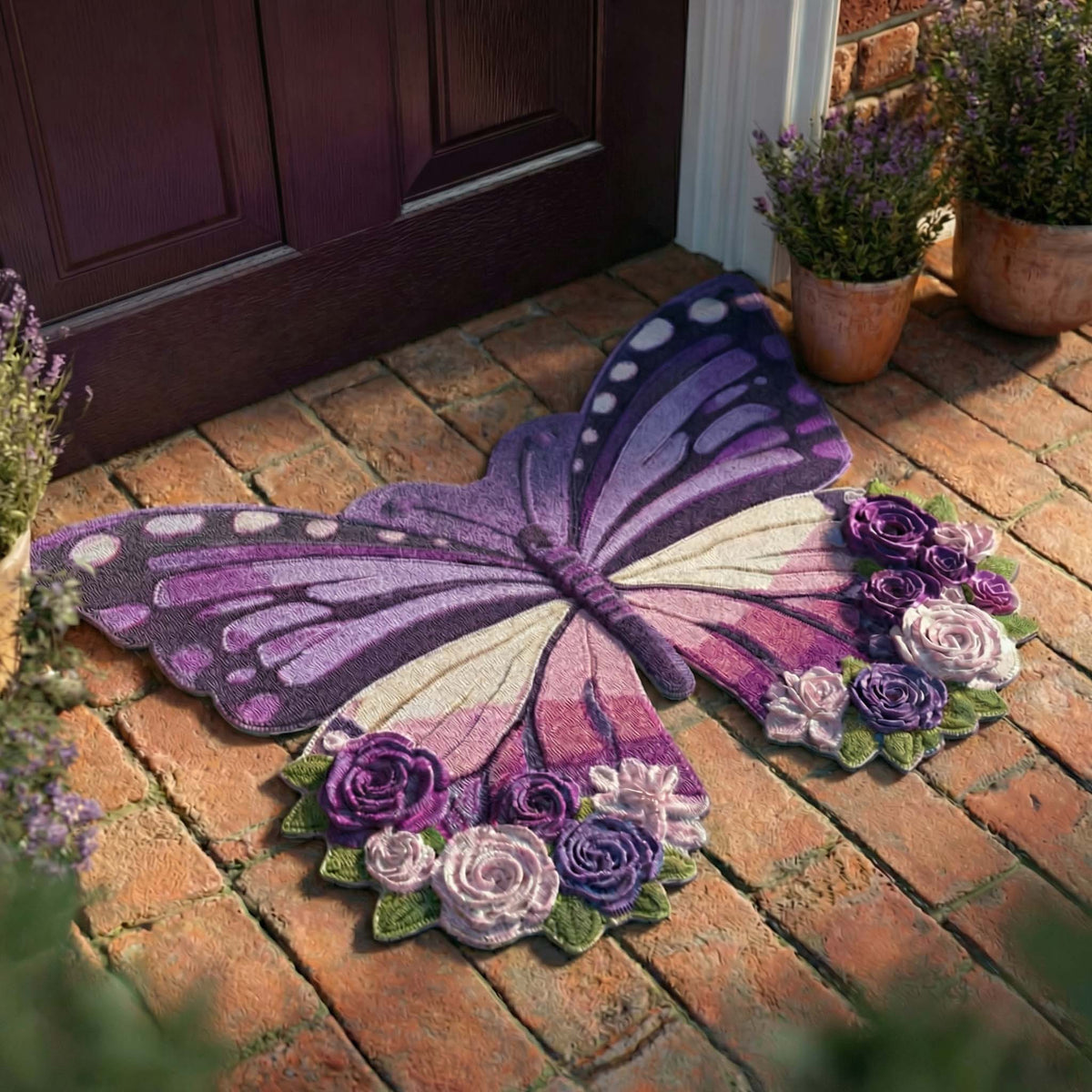 Butterfly Rose shaped doormat – butterfly and roses