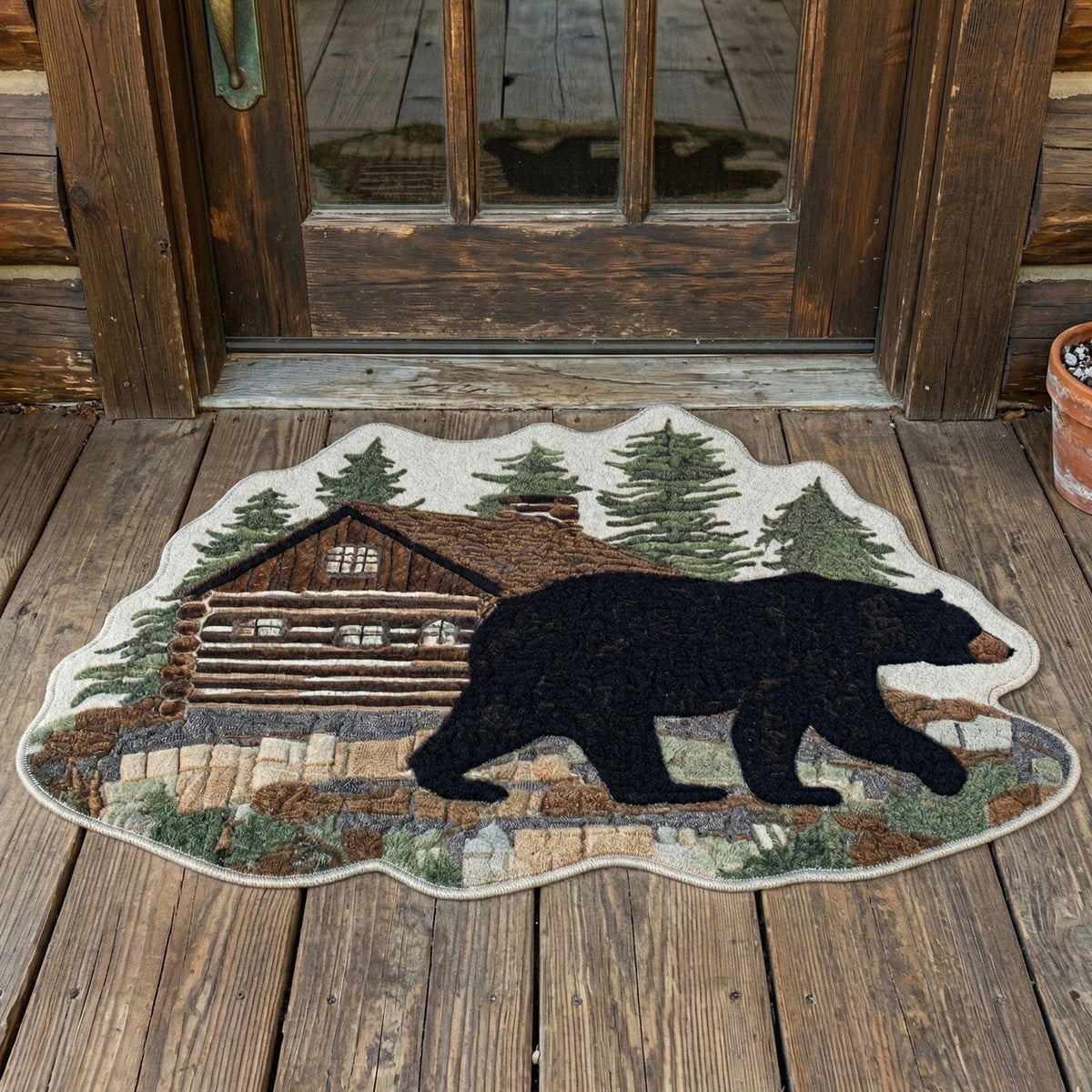 Cabin Bear shaped doormat – bear by cabin