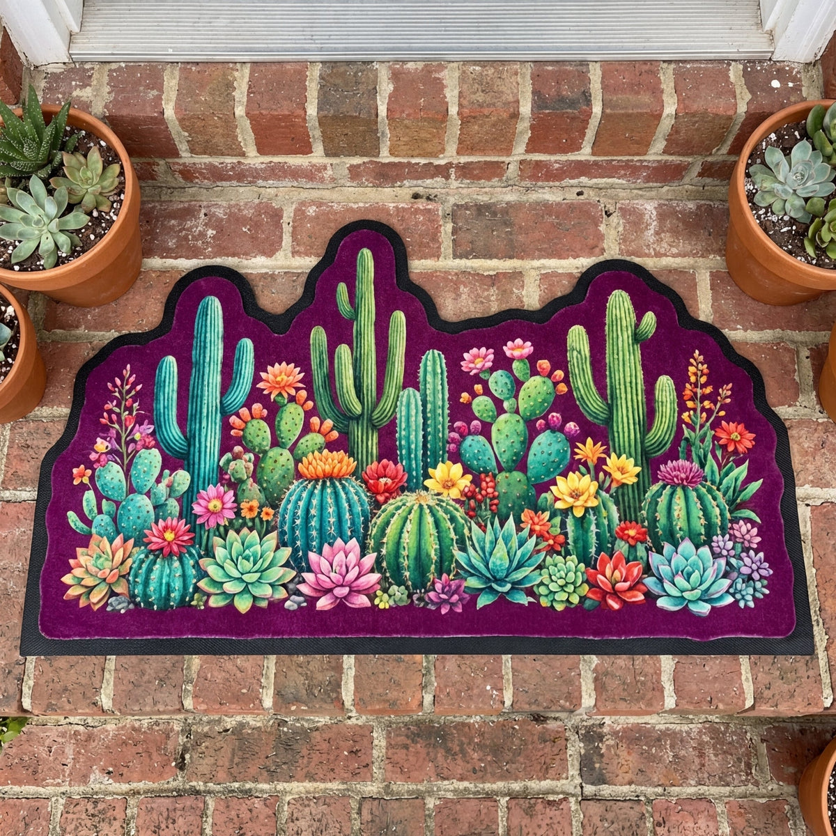 Cactus Garden Skyline shaped doormat – cactus skyline