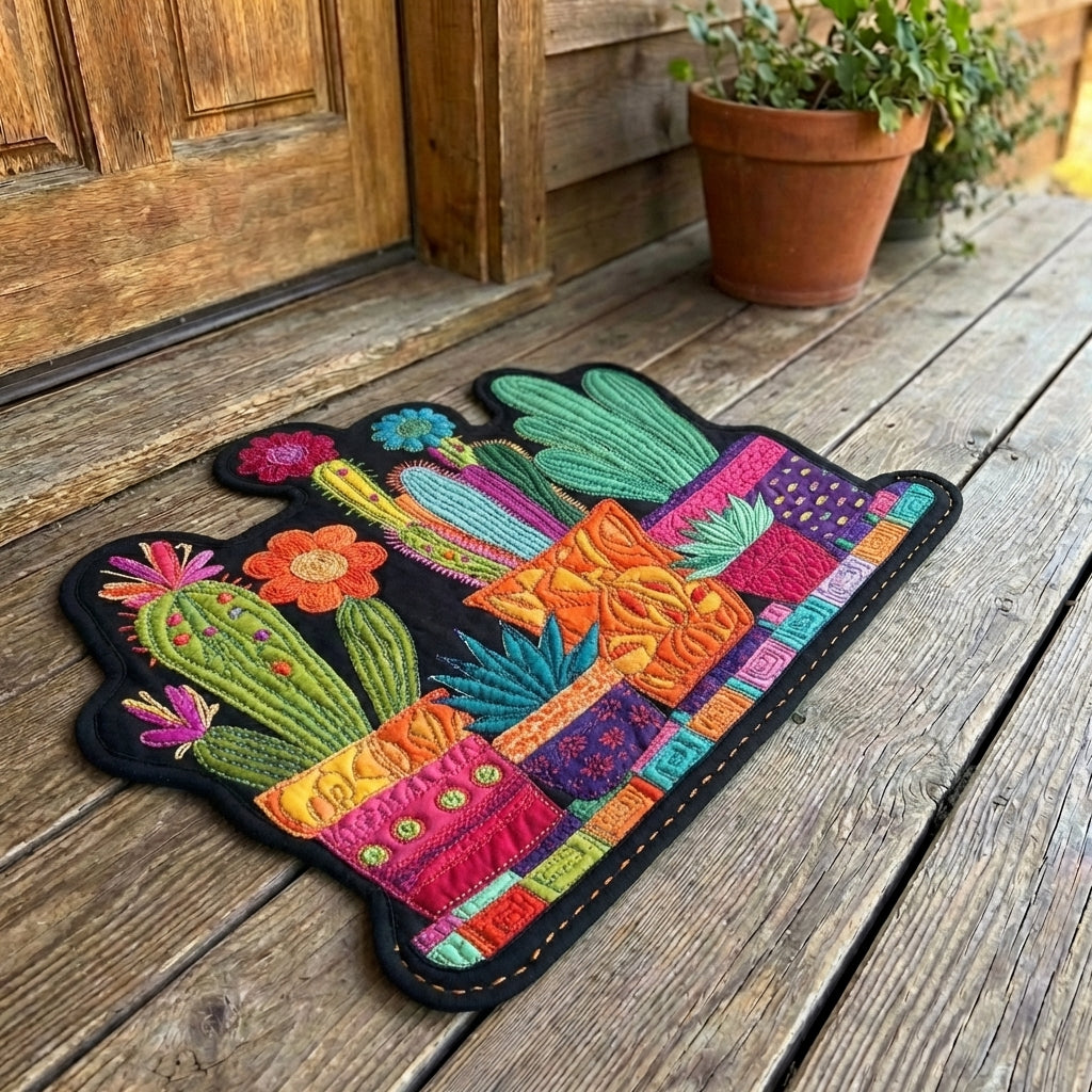 Cactus Charm Patchwork shaped doormat – patchwork cacti
