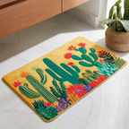 Cactus Harmony bath mat – cacti on yellow