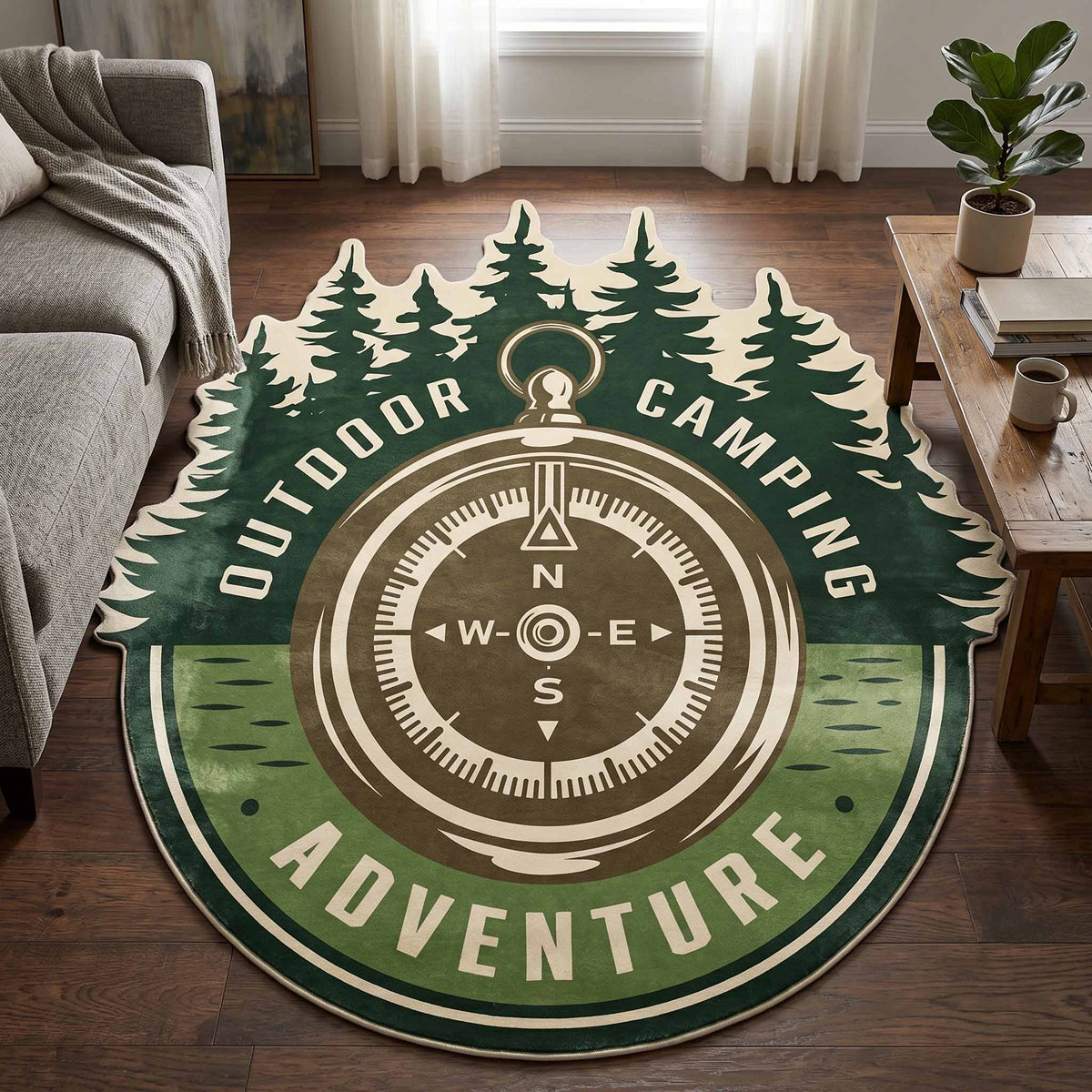 Camp Badge shaped rug – camping badge
