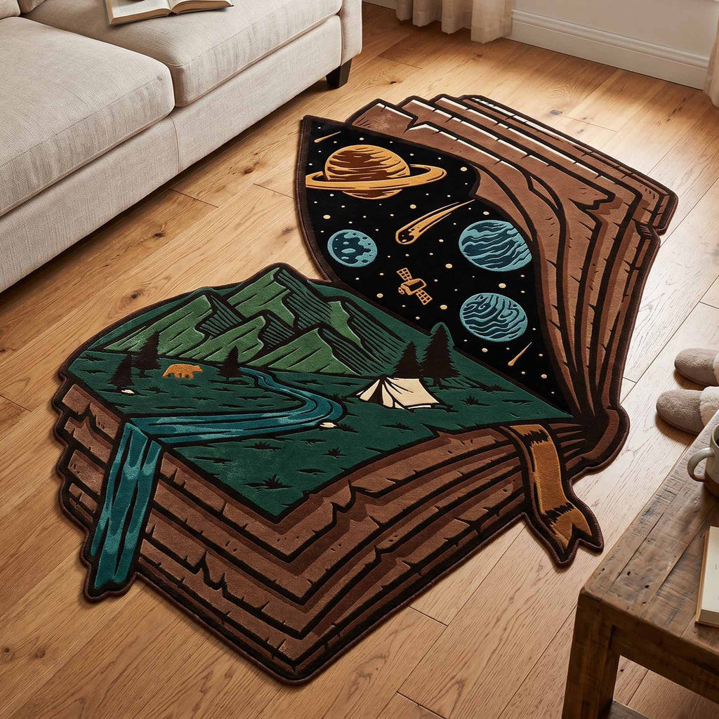 Camp Stack shaped rug – stacked maps shape