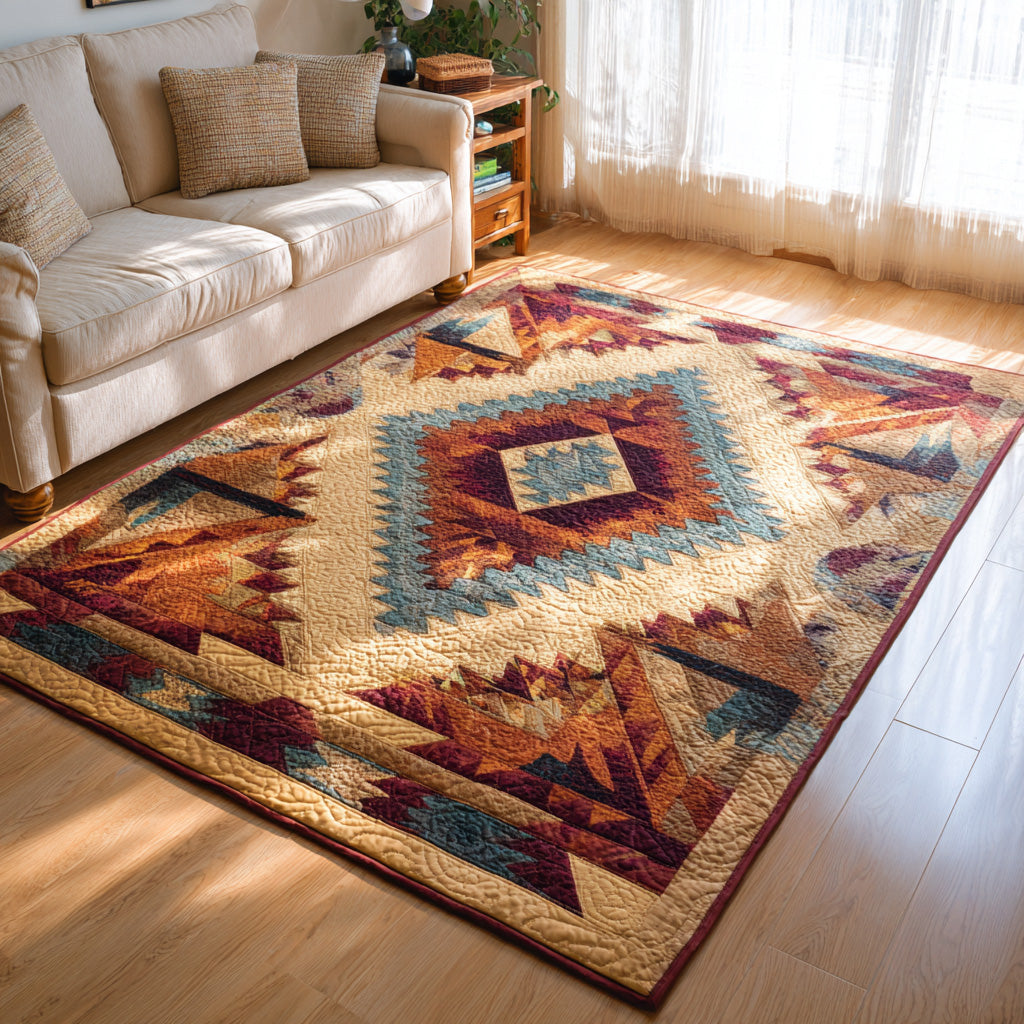 Canyon Sunset rug – stepped diamond