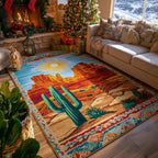 Canyon Vista Glow rug – cactus and red canyon