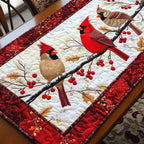 Cardinal Pair Branch quilted table runner – cardinal pair on a branch