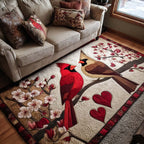 Cardinal Spirit rug – cardinals and blossom