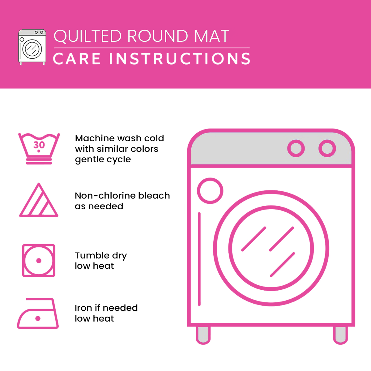 Care instructions – Round Quilted Mat - Patchwork Pumpkin