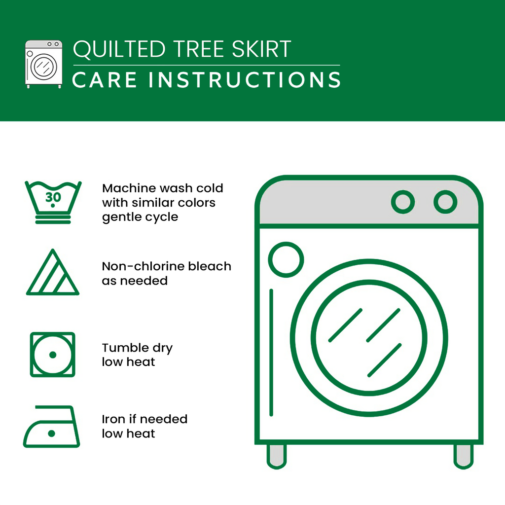 Care instructions – Quilted Christmas Tree Skirt - Heavenly Angels