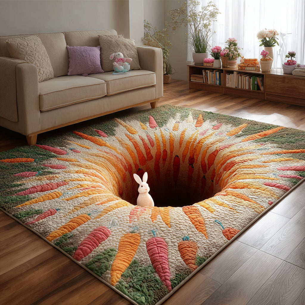 Carrot Garden Wonderland rug – bunny in a carrot hole