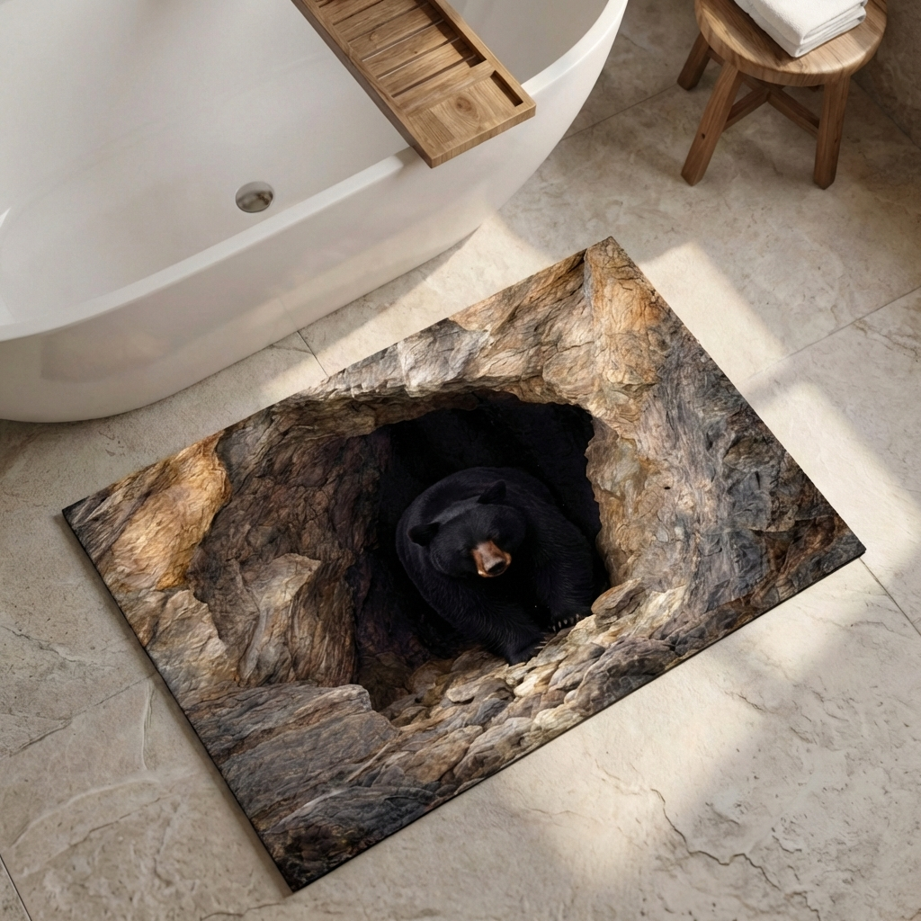 Cave Keeper Bear bath mat – bear in cave