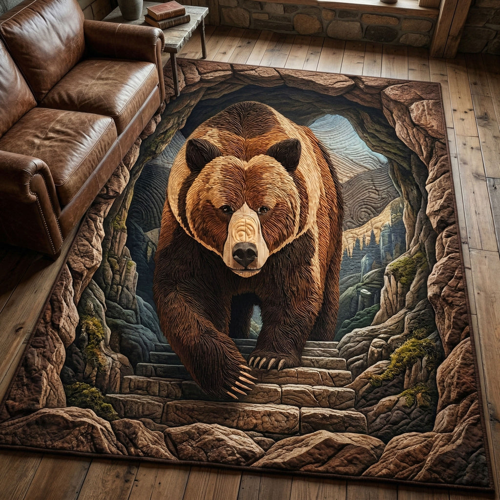 Cave Bear rug – bear leaving a cave