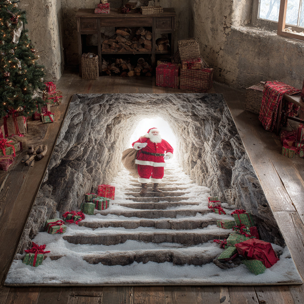 Cave Santa Claus rug – santa on cave steps