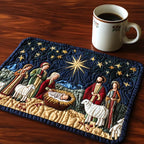 Celestial Nativity quilted placemats – nativity scene under a star
