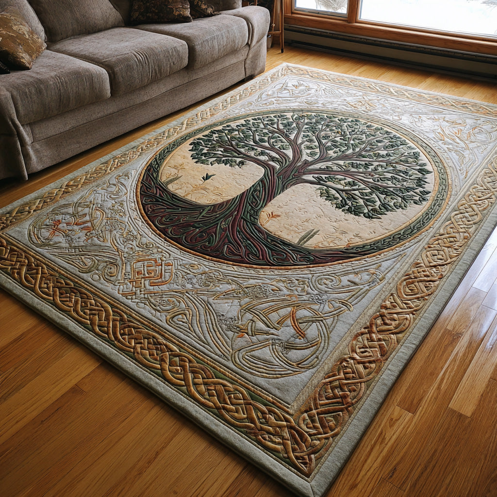Celtic Grove rug – tree in Celtic circle