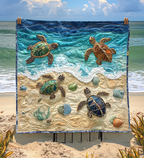 Beach Turtles art quilt – turtles on the beach