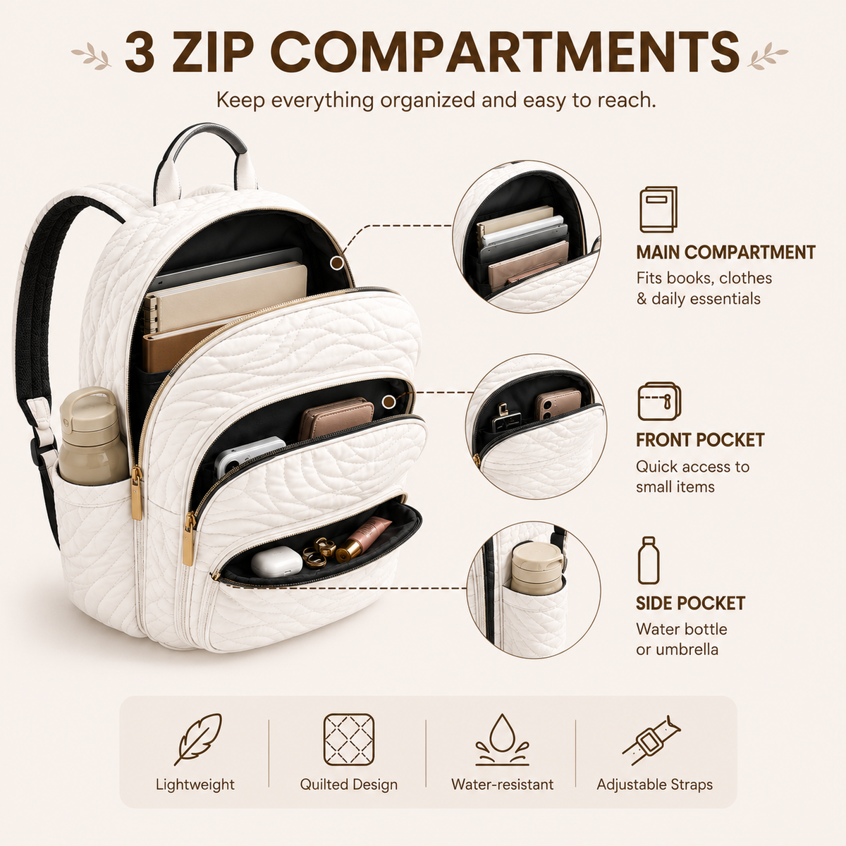Artisan Quilted Backpack "Sunset Bookshop Van"
