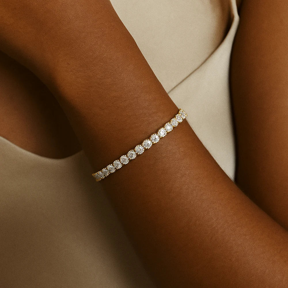 Gold-Tone Tennis Bracelet - Sparkle