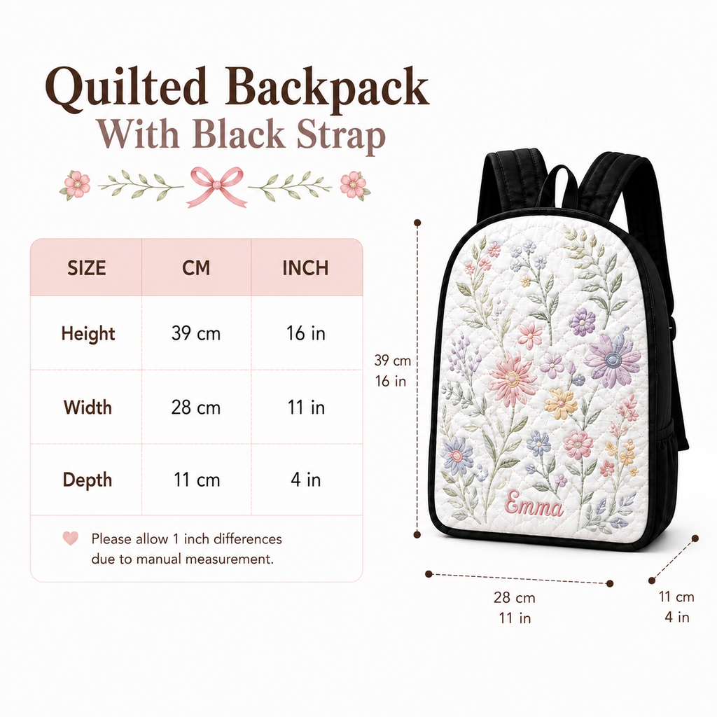 Artisan Quilted Backpack "Flower Power Camper"