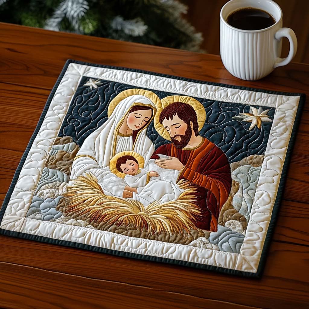 Holy Family Nativity quilted placemats – holy Family