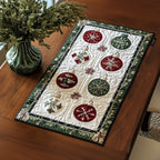 Christmas Elegance quilted placemats – rows of baubles