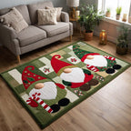 Christmas Gnomes rug – gnomes on green