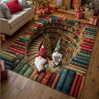 Christmas Tales rug – gnomes in a book spiral