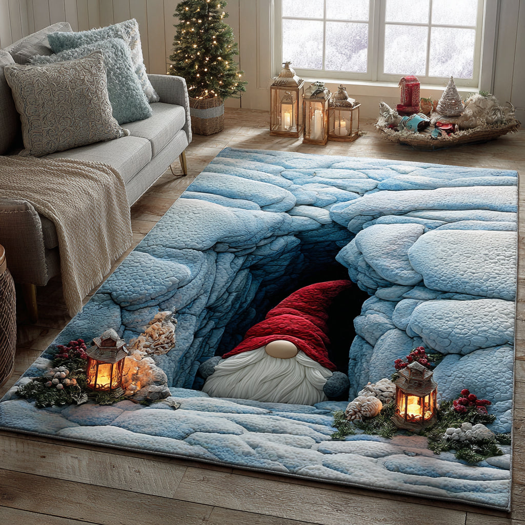 Christmas Trench rug – gnome in an icy crevasse