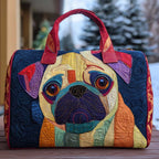 Chubby Cheeks Pug quilted weekend bag – pug face