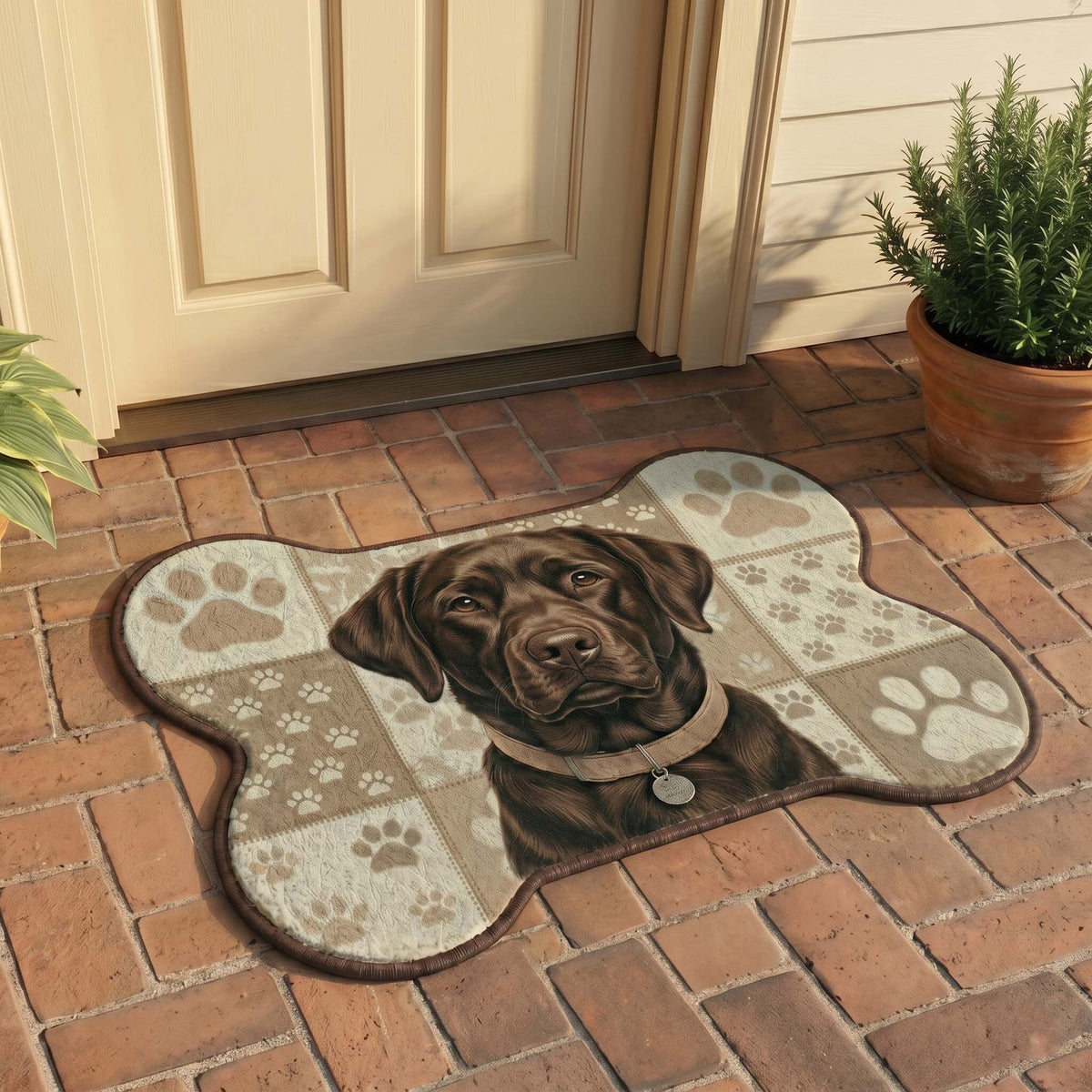 Classic Labrador Bone shaped doormat – labrador on bone