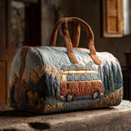 Classic Motion quilted weekend bag – van on forest road