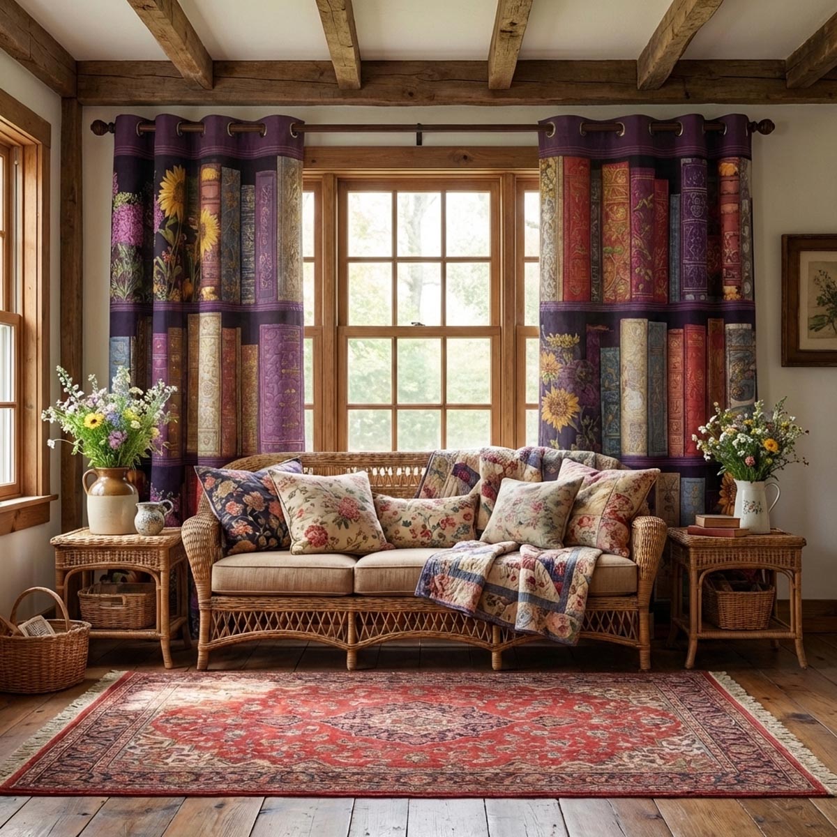 Jewel Patchwork quilted curtains – jewel-toned patchwork squares