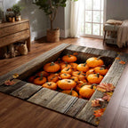 Classic Pumpkin Nest rug – pumpkins in a crate