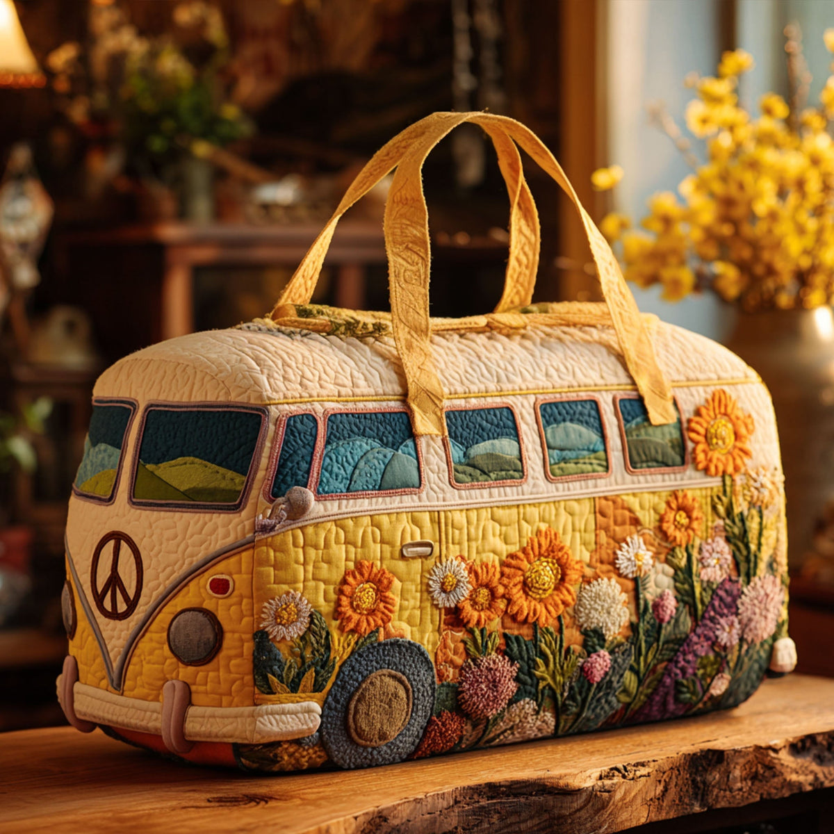 Classic Trails Van quilted weekend bag – flower camper van