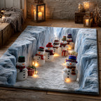 Cliff Snowman rug – snowmen in a ravine