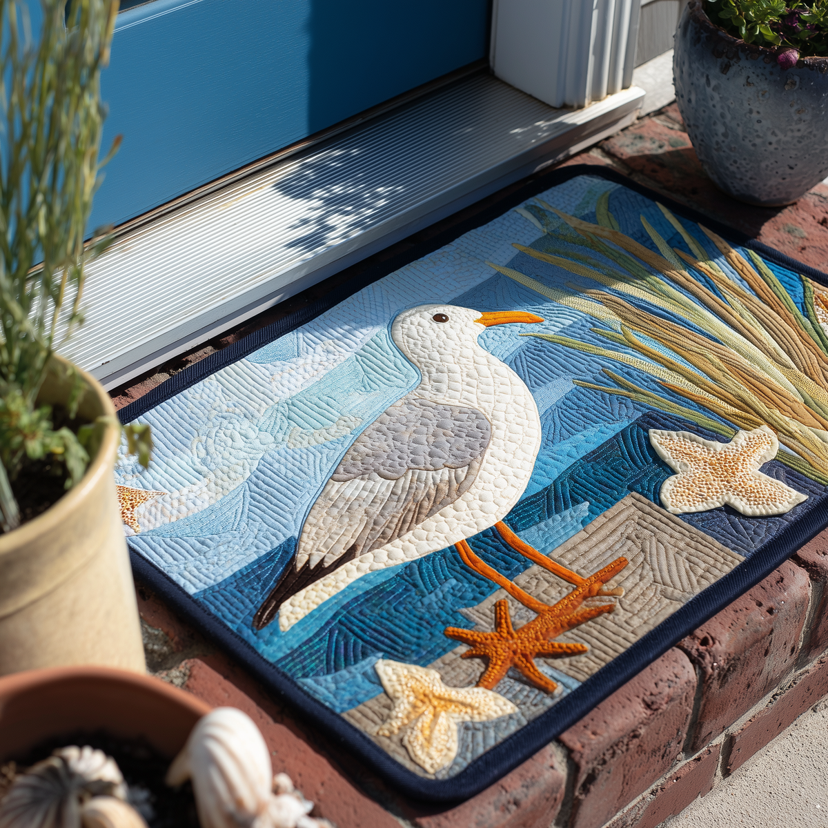 Seagull Shore doormat – seagull and starfish