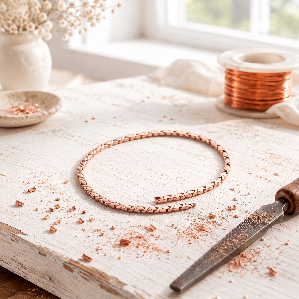 Fine copper chain necklace